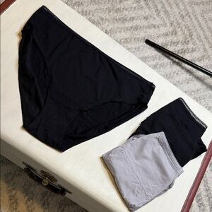 Natori size XL Black and Gray ladies underwear/ panties X4 NWOT